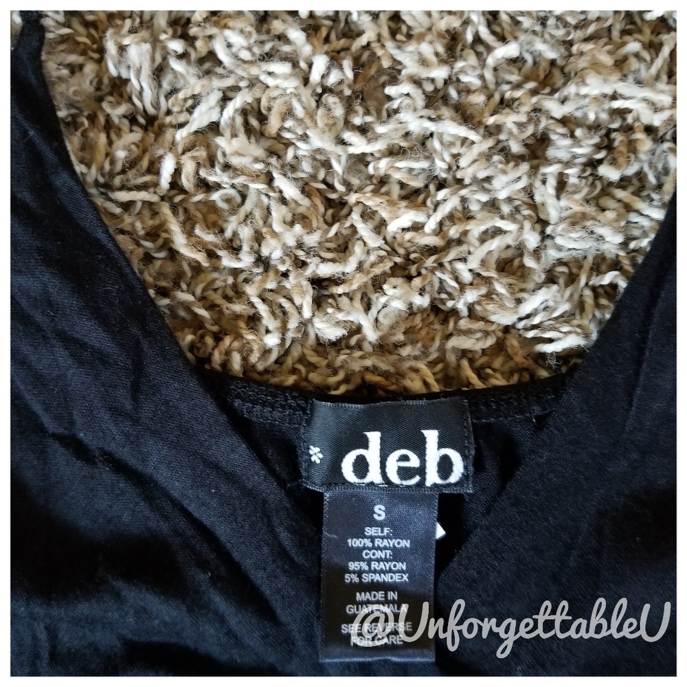 DEB | Black & White Belted Spaghetti Strap Dress S - Picture 5 of 7